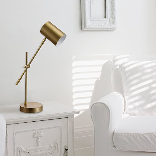 20" Desk/Table Lamp, Matte Brass Finish, Adjustable Height, Balance Arm, in-Line Rocker On/Off Switch