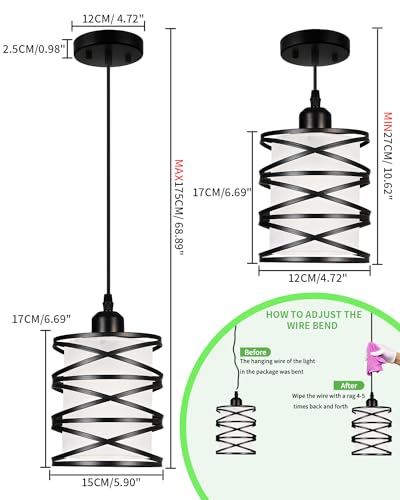 Brushed Nickel Pendant Lights for Kitchen Island, 5-Light Chandelier for Dining Room, Hanging Linear Chandeliers, Modern Dining Room Light Fixtures Pendant Light with Clear Glass Shades