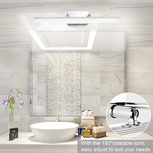 31.5 inch Modern Black Vanity Light Adjustable Bathroom Light Fixtures Over Mirror Rotatable Vanity Lighting 5500K