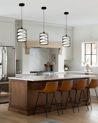 Brushed Nickel Pendant Lights for Kitchen Island, 5-Light Chandelier for Dining Room, Hanging Linear Chandeliers, Modern Dining Room Light Fixtures Pendant Light with Clear Glass Shades