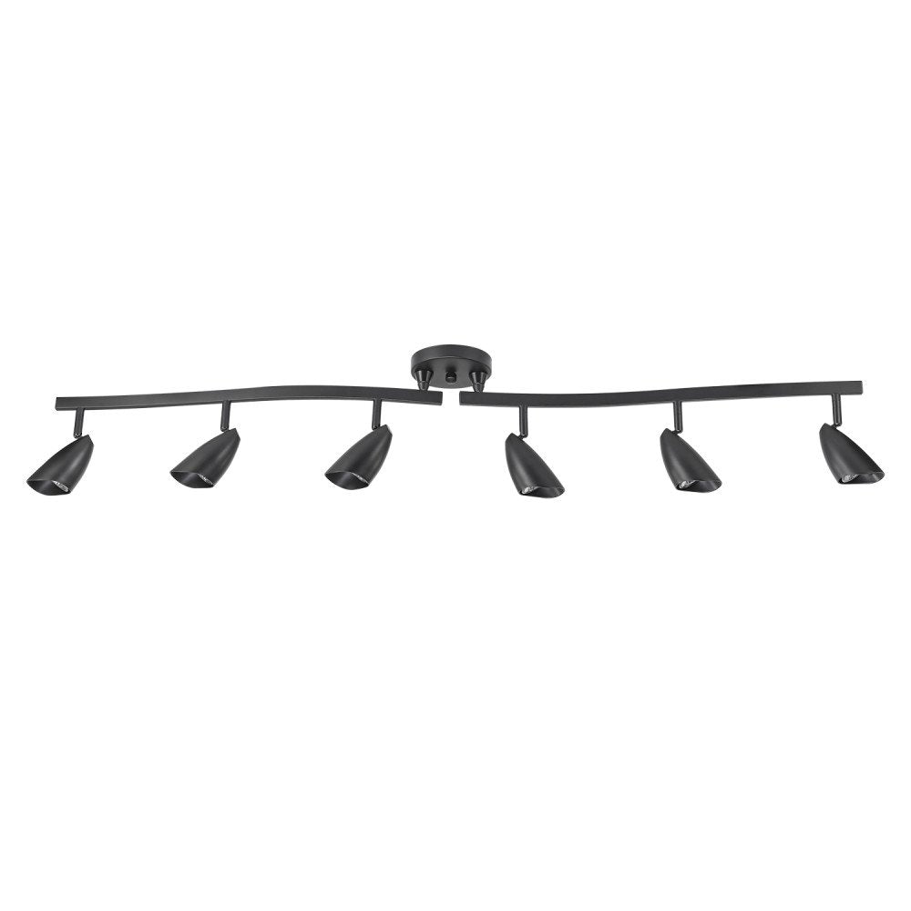 6-Light Adjustable S-Shape Track Lighting, Bronze Color, Oil Rubbed Finish