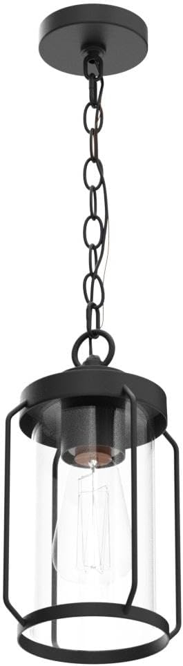 Outdoor Pendant Lights, Black Outdoor Pendant Hanging Lights Adjustable Industrial Exterior Porch Light Fixtures Glass Shade for Patio, Entryway, Garden