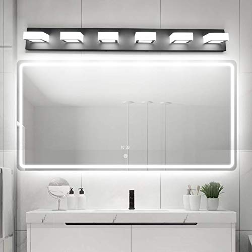 LED Modern Black Bathroom Vanity Lights 3 Lights Acrylic Modern Black Bathroom Wall Lighting Fixtures