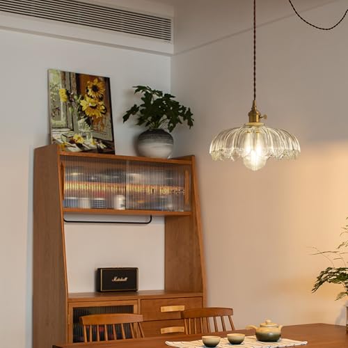 Glass Pendant Light Vintage Light Fixtures, Glass Pendant Lights Kitchen Island, Gold Pendant Light, Modern Chandelier Pendant Shade Green Light Fixture for Bedroom Hotel Dining Room