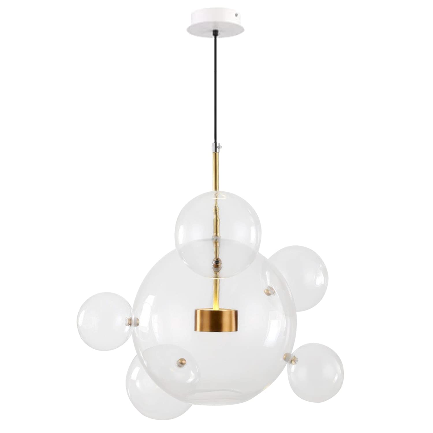 Modern Sputnik Chandeliers 6 Light Bubble Chandelier Lighting Clear Glass Globe Chandelier Mid Century Large Sputnik Ceiling Light Fixture for Kitchen Island Living Room