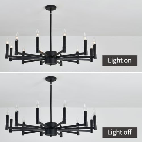 8-Light Gold Candle Chandeliers Modern Farmhouse Ceiling Light Fixture Industrial Lighting for Dining Room Living Room Bedroom Kitchen Island Foyer