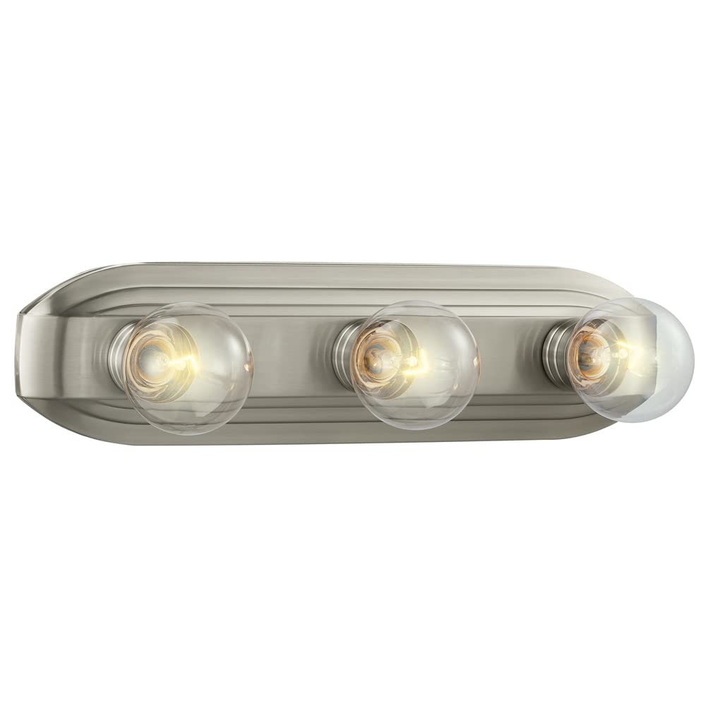 Melrose Bathroom Vanity Light Fixture, 3, Brushed Nickel