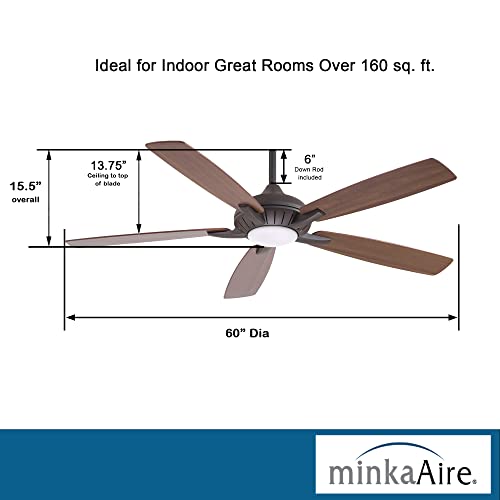 60" Ceiling Fan with LED Light & Remote, Oil Rubbed Bronze