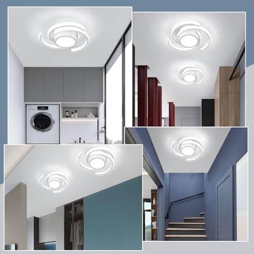 LED Modern Ceiling Light,6000K Semi Flush Mount Ceiling Light Fixture,Unique Ceiling Light for Living Room Bedroom Corridor Aisle Hallway Indoor Ceiling Lamp (D11 in*H2.9 in; 33W)