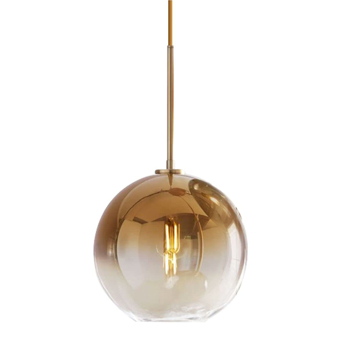 KCO Lighting 3 Light Globe Cluster Pendant Light Modern Glass Cluster Chandelier Gold Glass Pendant Light Fixture Mid Century Dining Room Chandelier Multi Pendant Light Fixture