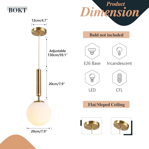 Modern 3 Light Cluster Pendant Lights Kitchen Island Mid Century Adjustable Brushed Gold Globe Chandelier Pendant Light Fixture Retro Vintage Milk White Glass Round Multi Hanging Ceiling Light