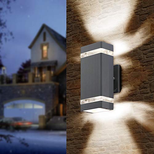 2 Pack LED Square Up and Down Lights Outdoor Wall Light，Body in Aluminum Waterproof Outdoor Wall Lamps，3000k 5W with Certificate ETL