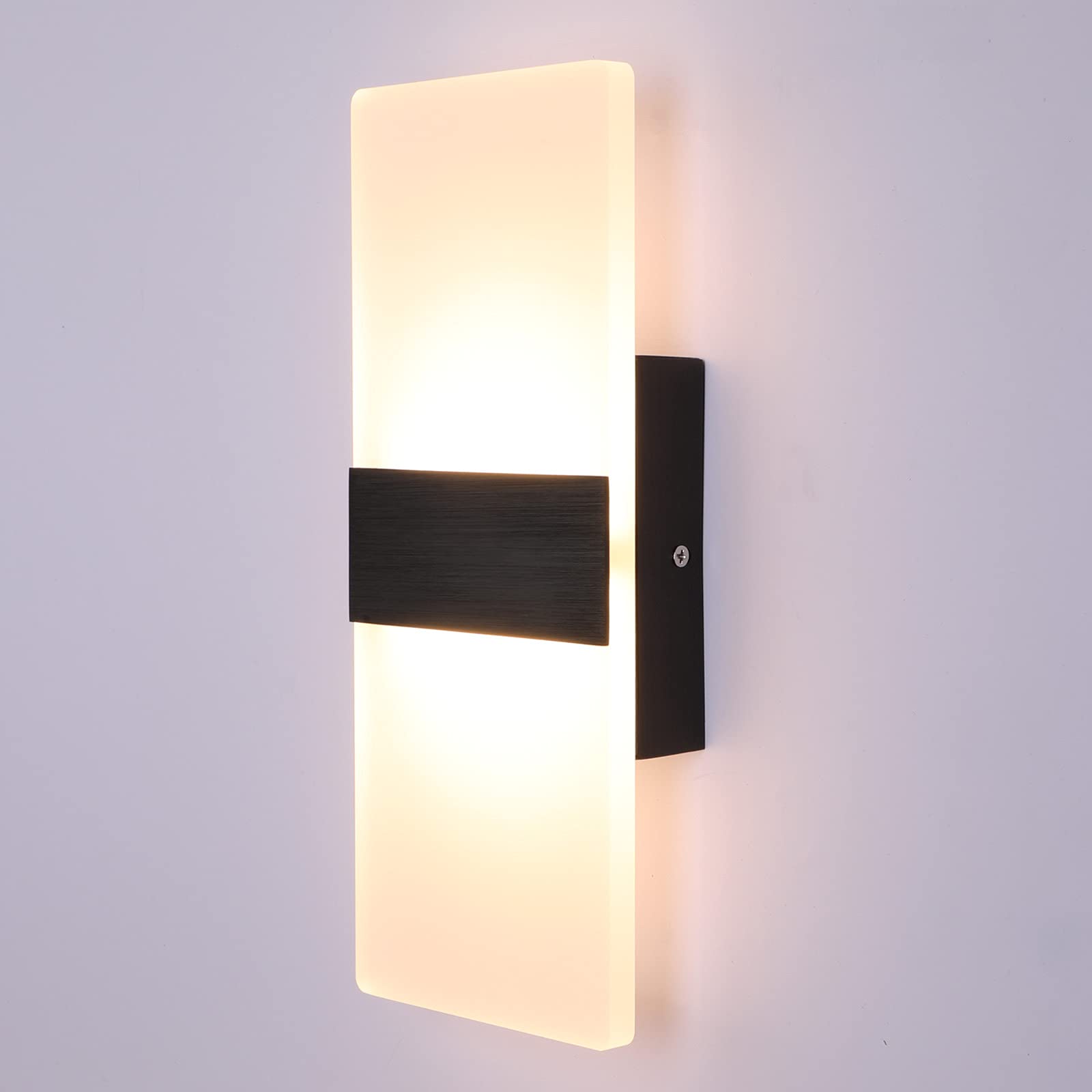 Modern Wall Sconce 12W Indoor Acrylic Modern Wall Light Set of 2 LED Wall Lamp for Hallway Living Room Corridor Bedroom, Warm White