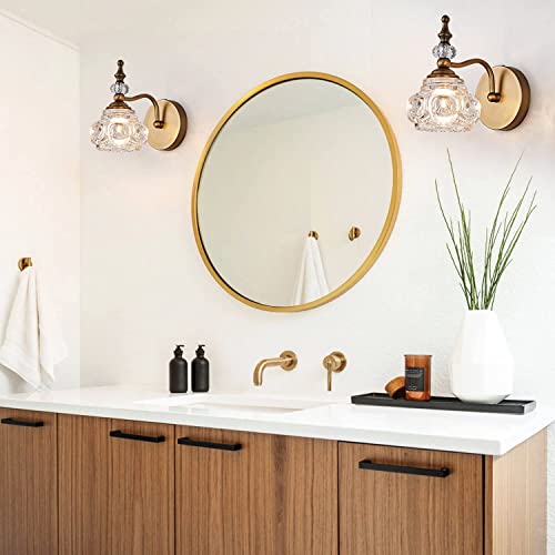 Industrial 1-Light Bathroom Vanity Light Fixture, Black Wall Source with Glass Shade, Rust-Proof and Durable, Using G9 Bulbs for Bedroom, Bathroom, Living Room