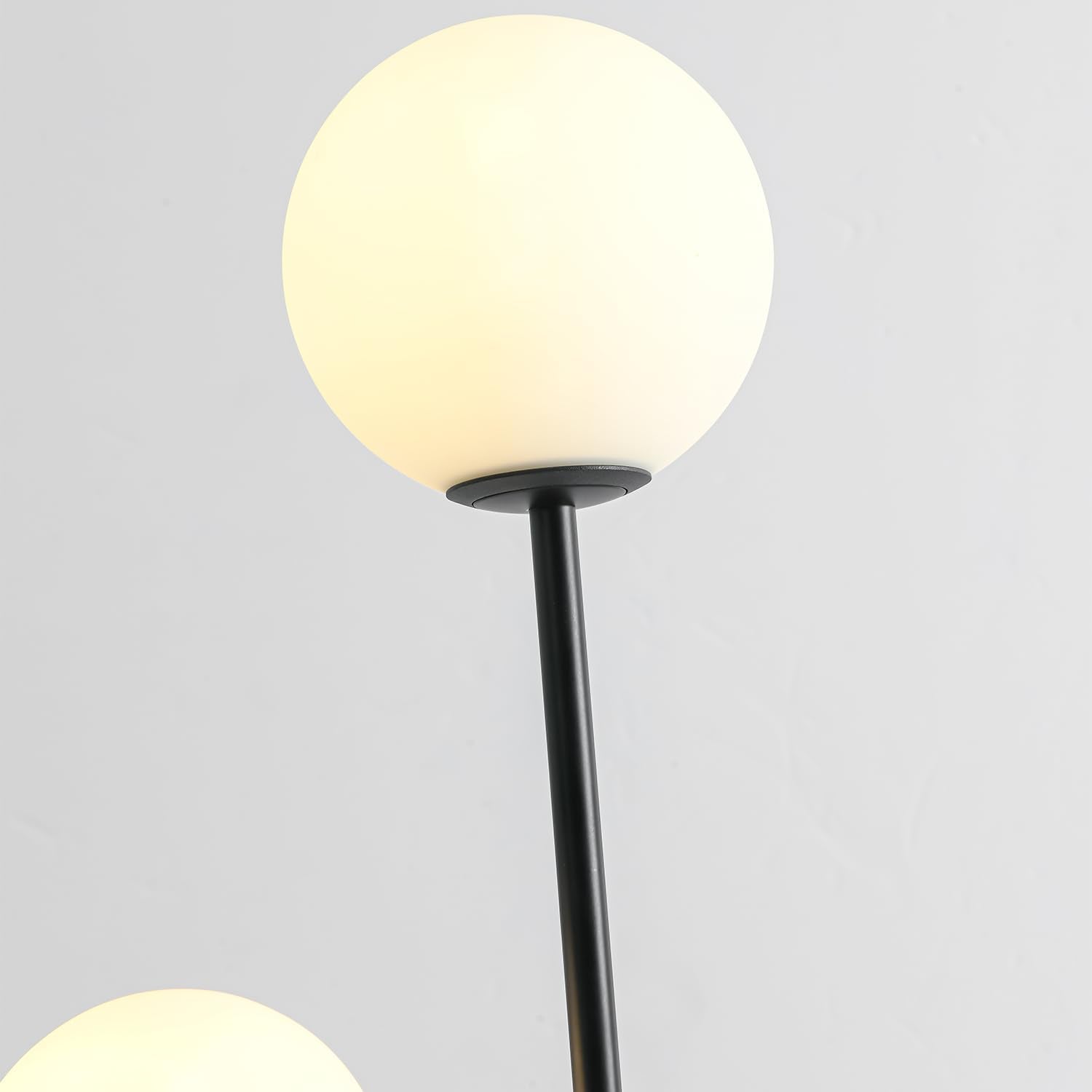 Mid Century Gold Globe Table Lamp Modern U-Shape 2-Light Desk Table Light with Milk White Glass Shade Metal Base Nightstand Lamp for Bedroom Bedside,G9 Bulb