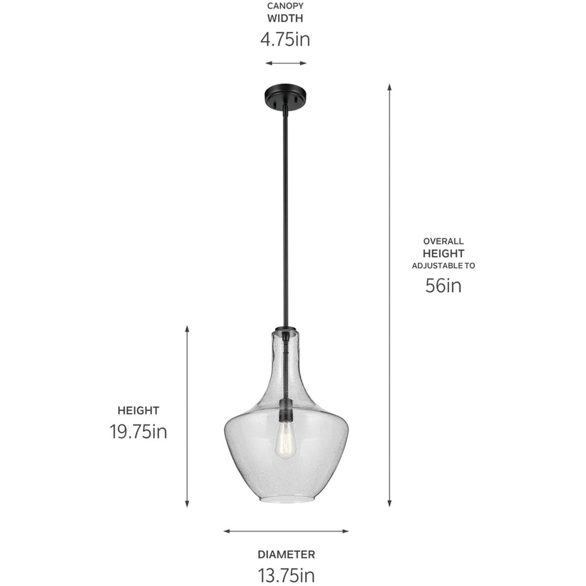 19.75" Kitchen Bell Pendant in Olde Bronze®, 1-Light Clear Glass Pendant Light, (19.75" H x 13.75" W), 42046OZ