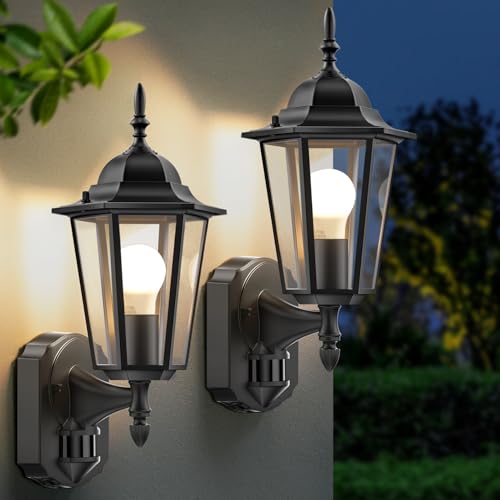 Motion Sensor Outdoor Lights, Upgrade Dusk to Dawn Exterior Light Fixture Wall Mounted, 100% Anti-Rust Aluminum Waterproof Porch Lights for Patio Front Door Garage