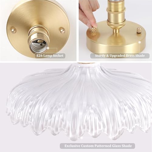 Semi Flush Mount Ceiling Light, Gold Hallway Vintage Lights Fixture Ceiling with Amber Peony Glass, Bulb Included, 4.72" Base Modern Ceiling Light Fixtures for Kitchen Bedroom