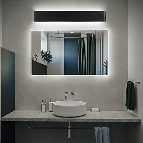 15.7in LED Modern Matte Black Wall Sconce 2-Pack Aluminum Indoor LED Up and Down Modern Bathroom Wall Lighting Fixtures 14W Warm White Light 3000K