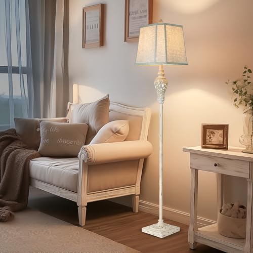 Rustic Floor Lamp, Living Room Lamps with Glass Tray, stepless diming Floor Lamp with Remote Control and USB A&C Charging Ports for Living Room Bedroom Office Smart Bulbs Included