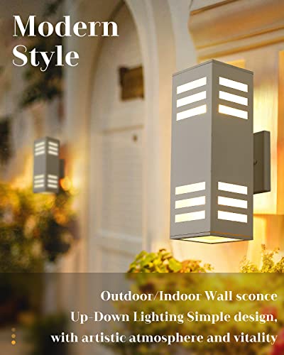 harriet Outdoor Wall Lights, Modern Outdoor Wall Sconces Aluminum Waterproof, 13" Rectangular Porch Light Up and Down Lighting for Outdoor Wall Mount, Black