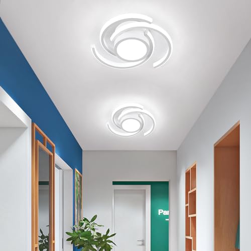 LED Modern Ceiling Light,6000K Semi Flush Mount Ceiling Light Fixture,Unique Ceiling Light for Living Room Bedroom Corridor Aisle Hallway Indoor Ceiling Lamp (D11 in*H2.9 in; 33W)