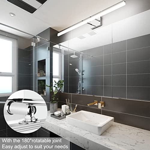 31.5 inch Modern Black Vanity Light Adjustable Bathroom Light Fixtures Over Mirror Rotatable Vanity Lighting 5500K