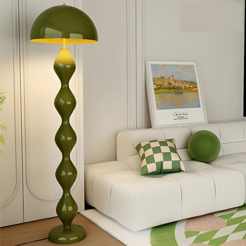 Unique Floor Lamp with Iron Shade and Foot Switch Modern Floor Light for Stylish Indoor Lighting 3 Color Temperatures - 110V-120V Green