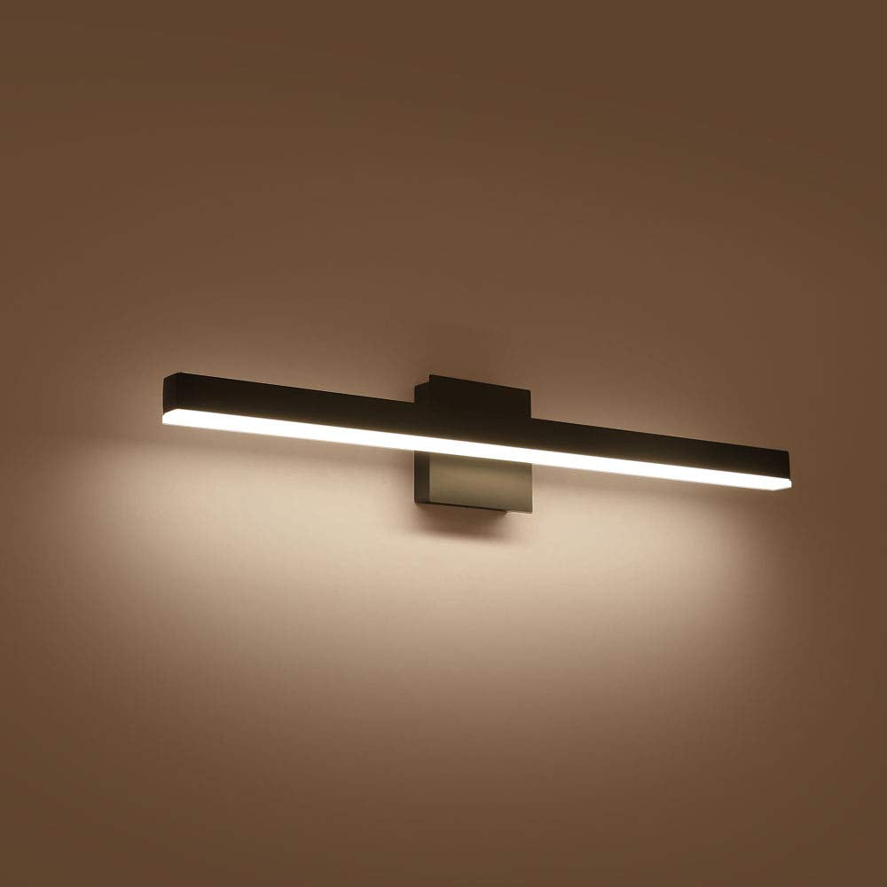 Joossnwell LED Bathroom Vanity Lighting Fixture Modern Bath Light Bar 15.75inch Black Wall Sconce 12W 4000K