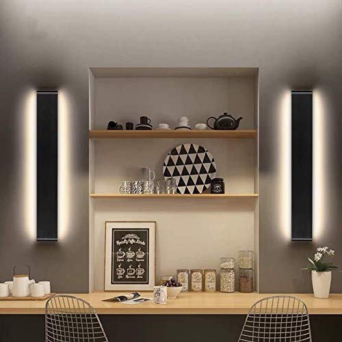 15.7in LED Modern Matte Black Wall Sconce 2-Pack Aluminum Indoor LED Up and Down Modern Bathroom Wall Lighting Fixtures 14W Warm White Light 3000K