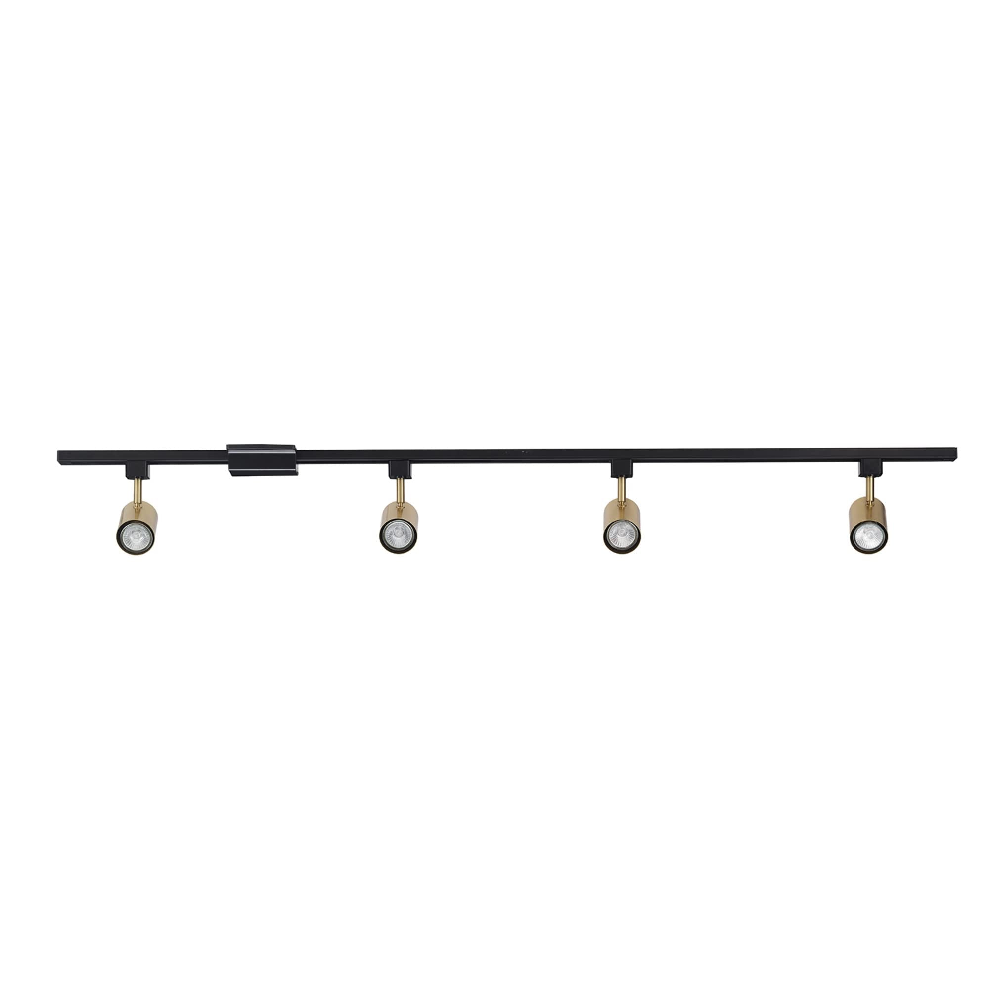 4-Light 56" Track Lighting Kit, Matte Black, Bulb Not Included