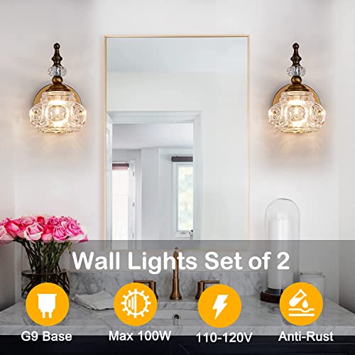 Industrial 1-Light Bathroom Vanity Light Fixture, Black Wall Source with Glass Shade, Rust-Proof and Durable, Using G9 Bulbs for Bedroom, Bathroom, Living Room