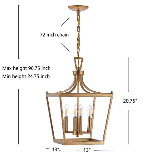 Gold 4-Light (LED Bulbs Included) Pendant