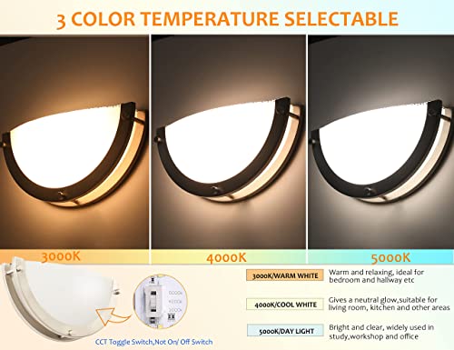 12 inch Wall Lamp,CRI90+15W 3000K/4000K/5000K Color Temperature Adjustable Dimmable Wall Sconce,LED Half Moon Wall Fixture, Oil Rubbed Bronze