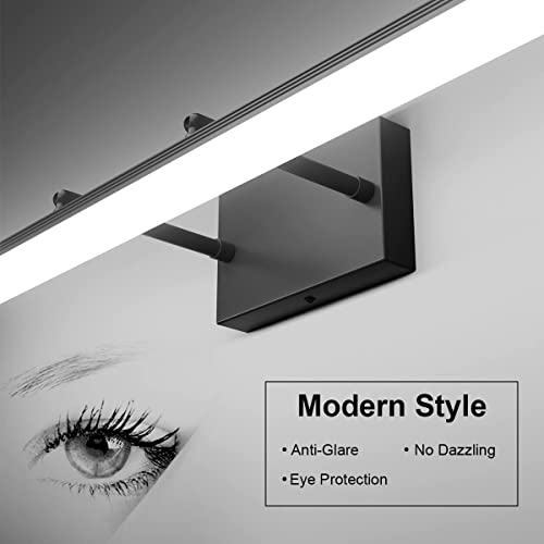 31.5 inch Modern Black Vanity Light Adjustable Bathroom Light Fixtures Over Mirror Rotatable Vanity Lighting 5500K