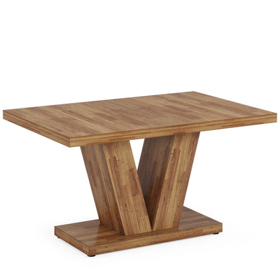 Basalt 47" Dining Table | Wooden Kitchen Dinner Table with White Tabletop Heavy Duty Pedestal