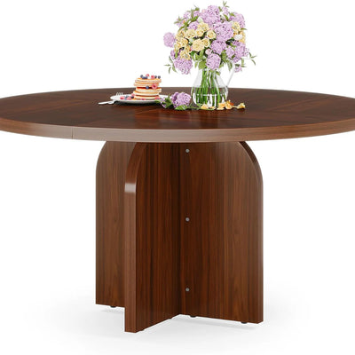 Mesa de comedor circular Jean de 47 pulgadas | Mesa de cocina redonda de madera para 4-6 personas
