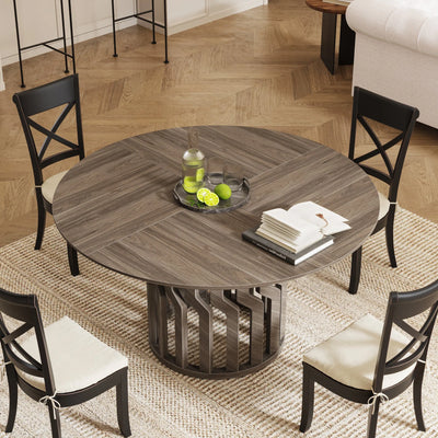Mesa de comedor redonda Watson de 47" | Mesa de cocina circular de madera para 4-6 personas