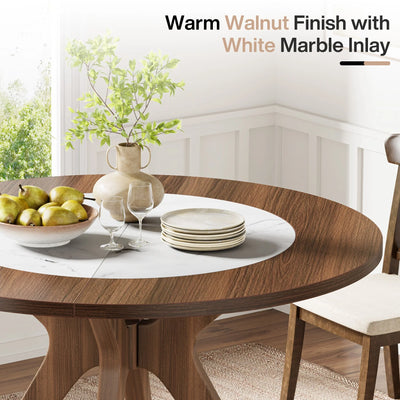 Tamnie Round Dining Table | Circular Wooden Kitchen Table for 4-6