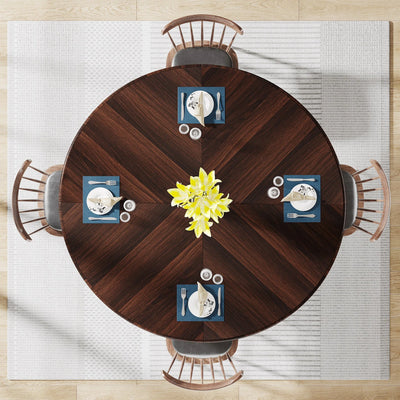 Mesa de comedor redonda de 47,24 pulgadas, mesa de cocina circular con base de metal para 4-6 personas