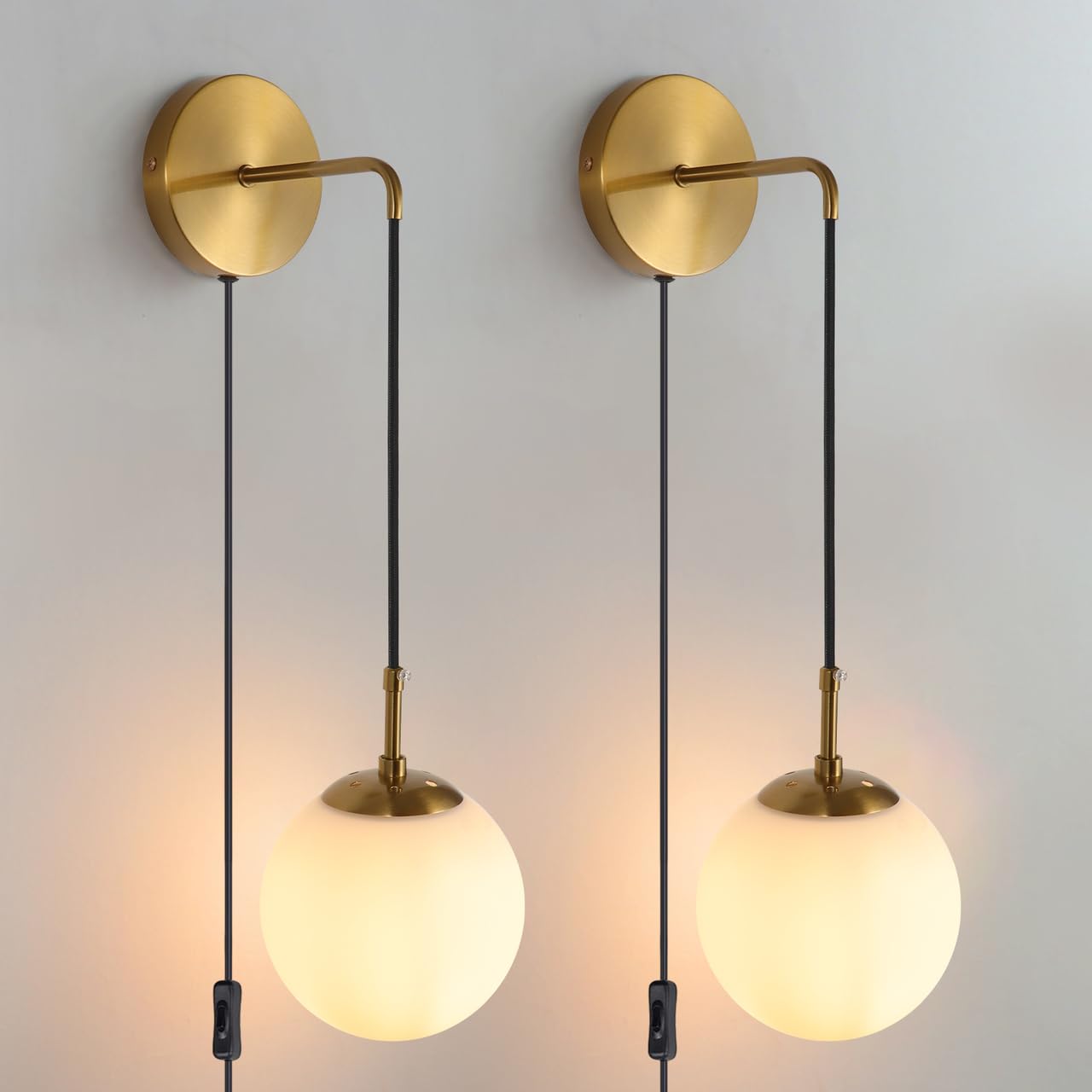 Wall Sconces Set of Two Brushed Brass Gold LED Wall Lights Modern Linear Sconces Wall Lighting Indoor Sconces Wall Decor Set of 2 Wall Lamps for Living Room Wall Scones, Wall Lights Set of 2