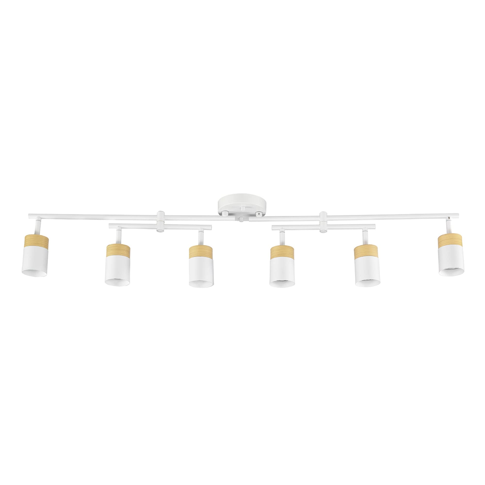 6-Light Track Lighting, Matte Black, Center Swivel Bars