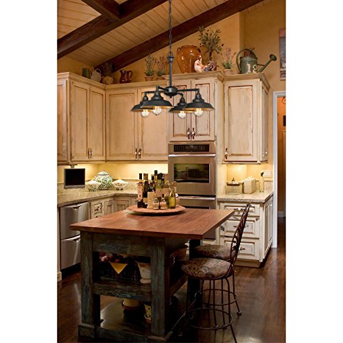 Four-Light Indoor Iron Hill Chandelier, 4, Oil Rubbed Bronze with Highlights