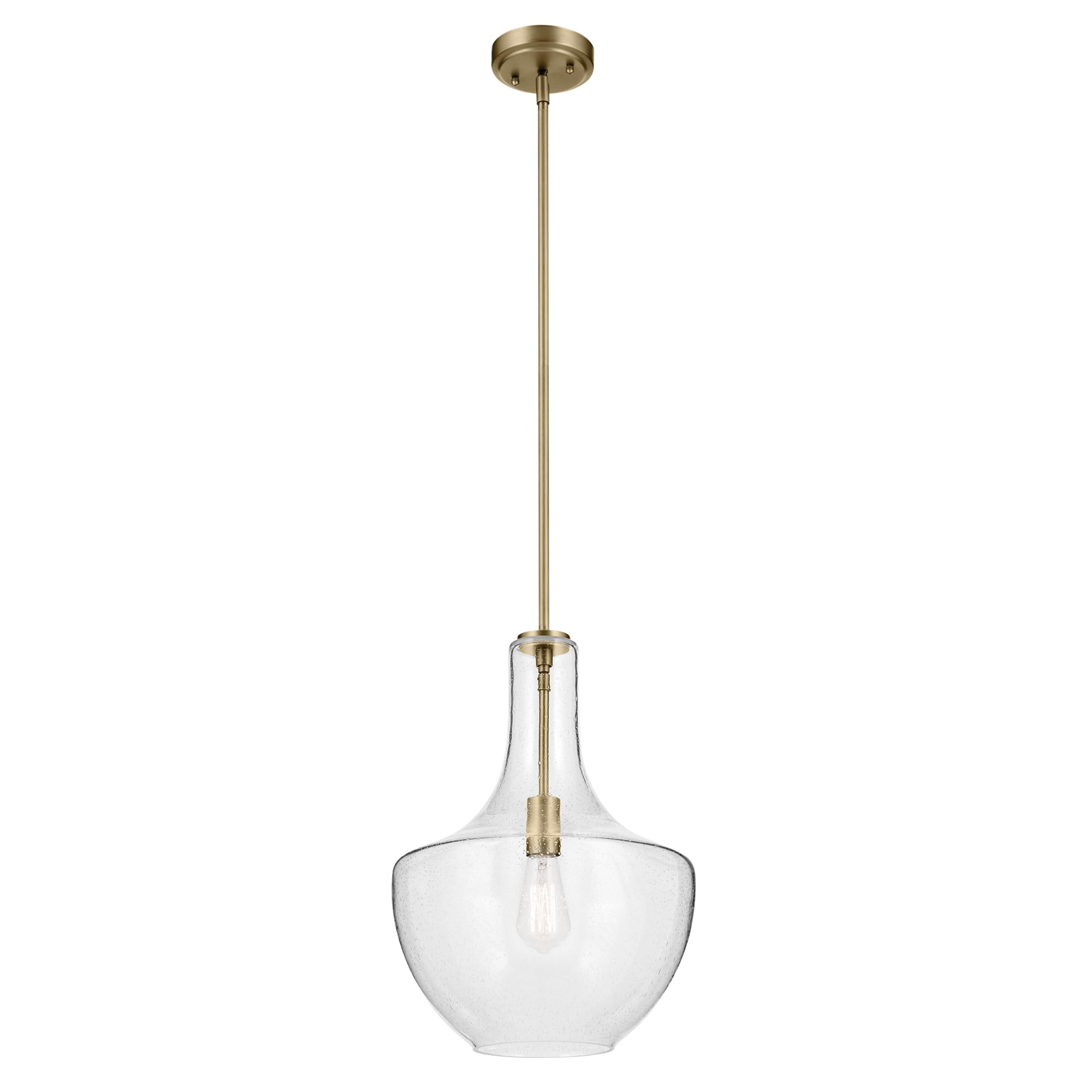 19.75" Kitchen Bell Pendant in Olde Bronze®, 1-Light Clear Glass Pendant Light, (19.75" H x 13.75" W), 42046OZ