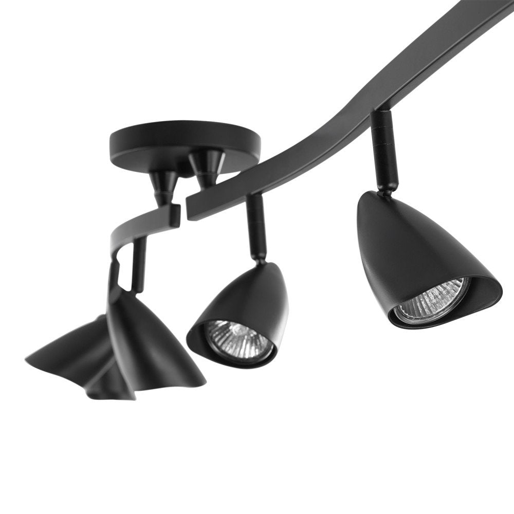 6-Light Adjustable S-Shape Track Lighting, Bronze Color, Oil Rubbed Finish