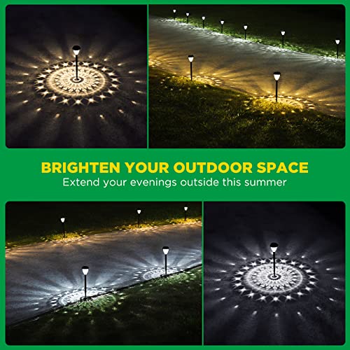 Super Bright Solar Lights, Waterproof 10 Pack, Dusk to Dawn Up to 12 Hrs Solar Powered Outdoor Pathway Garden Lights Auto On/Off, LED Landscape Lighting Decorative for Walkway Patio Yard