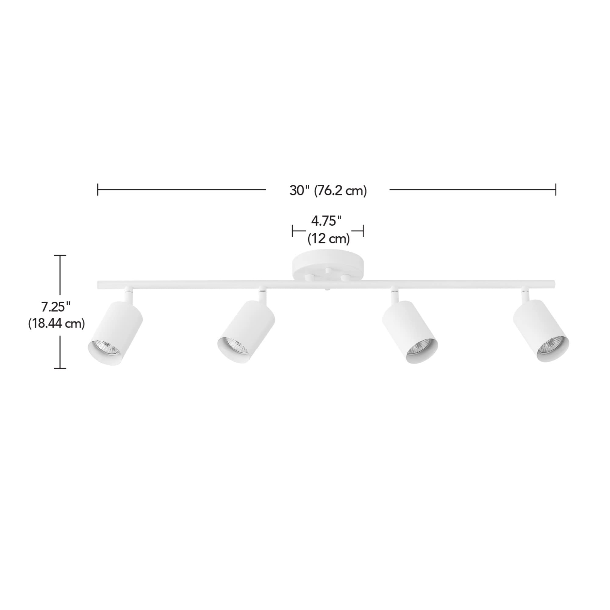 4-Light Track Lighting, Brushed Nickel Finish, Bulb Not Included