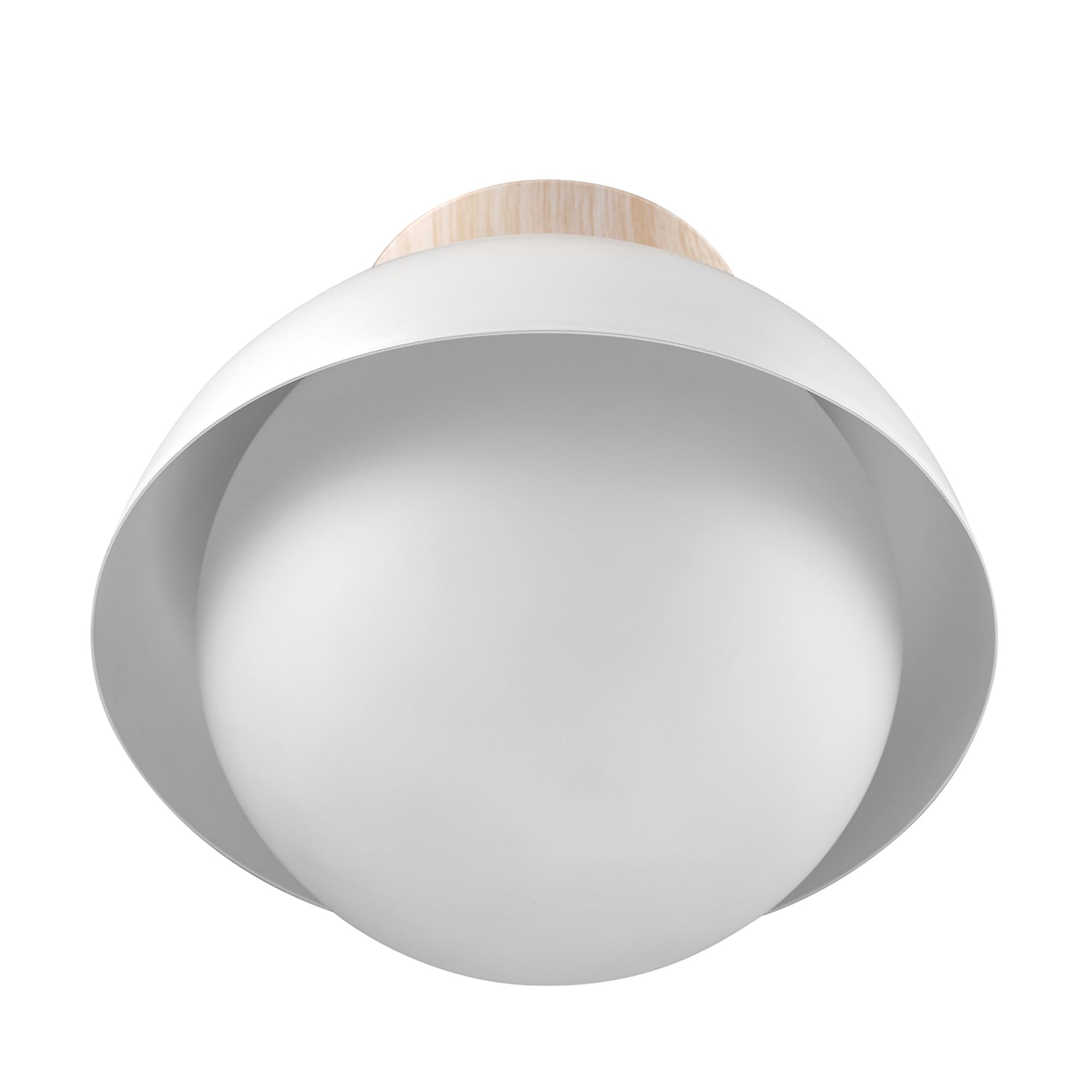 1-Light Semi-Flush Mount Ceiling Light, Matte Black, Matte Brass Accents, Bulb Not Included