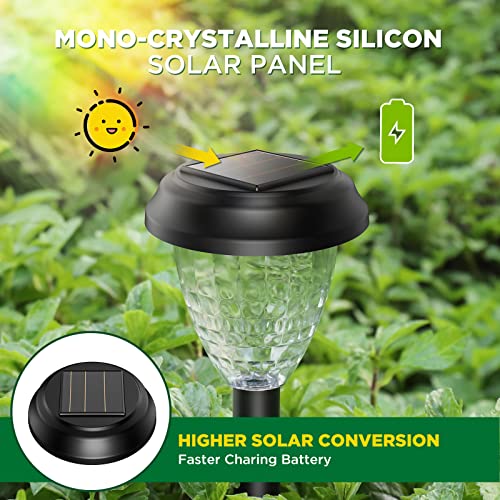 Super Bright Solar Lights, Waterproof 10 Pack, Dusk to Dawn Up to 12 Hrs Solar Powered Outdoor Pathway Garden Lights Auto On/Off, LED Landscape Lighting Decorative for Walkway Patio Yard