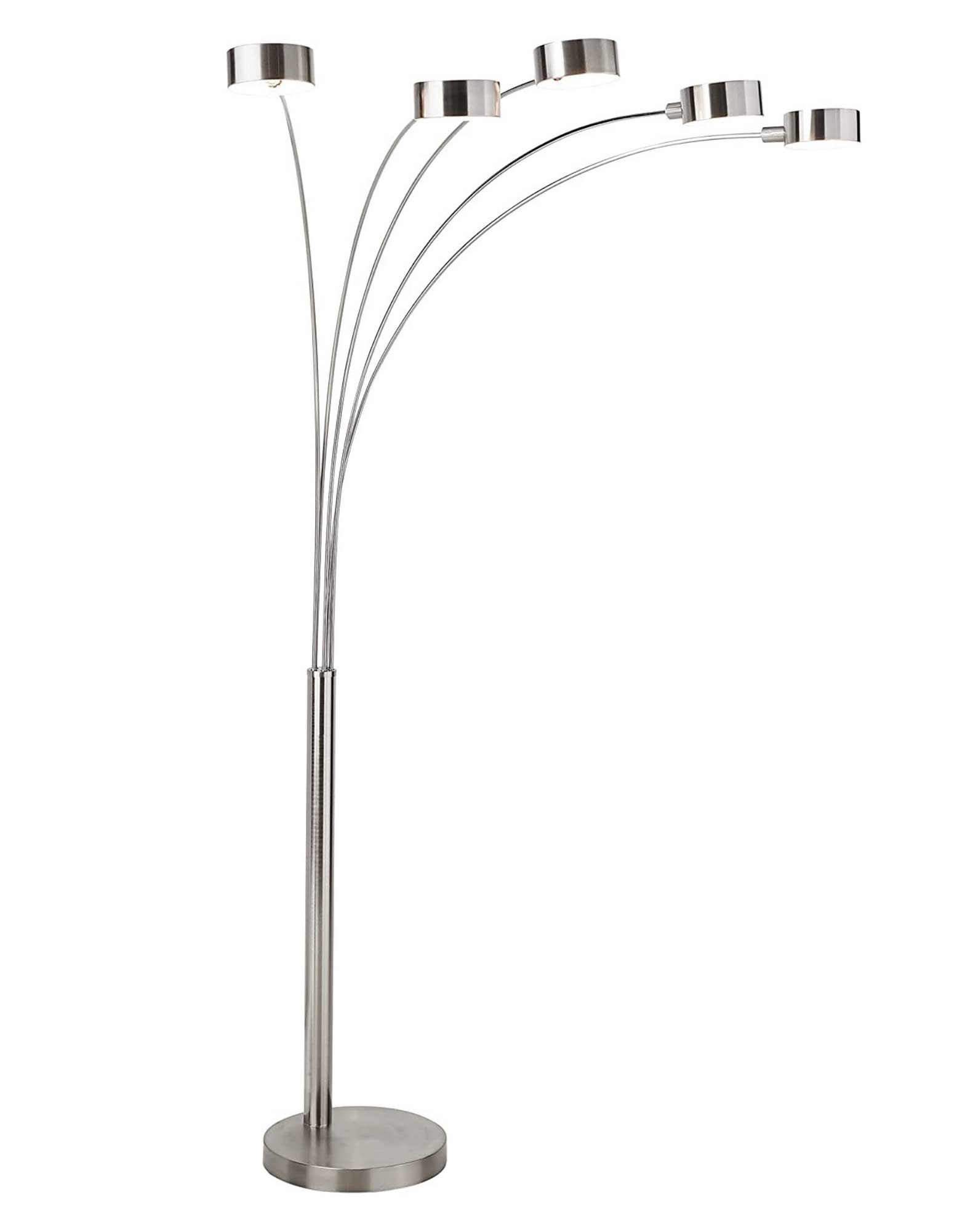 USA Micah - 5 Arc Floor Lamp w/Dimmer Switch, 360 Degree Rotatable Shades - Bright & Attractive, Brushed Black Nickel